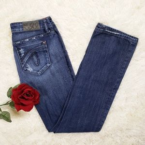 Level 99 Distressed Straight Leg Jeans Size 26